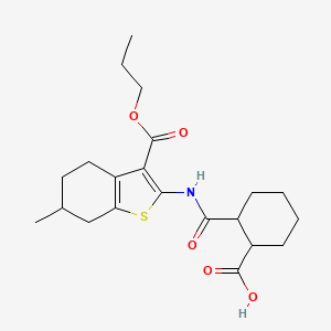 2-{[6-Methyl-3-(propoxycarbonyl)-4,5,6,7-tetrahydro-1-benzothiophen-2-yl]carbamoyl}cyclohexanecarboxylic acid