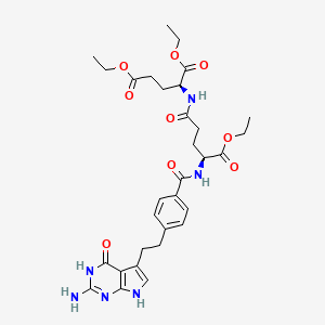 molecular formula C31H40N6O9 B14882489 Diethyl ((S)-4-(4-(2-(2-amino-4-oxo-4,7-dihydro-1H-pyrrolo[2,3-d]pyrimidin-5-yl)ethyl)benzamido)-5-ethoxy-5-oxopentanoyl)-L-glutamate 