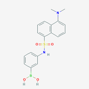 molecular formula C18H19BN2O4S B148825 3-(二甲氨基萘磺酰基)苯硼酸 CAS No. 75806-94-9