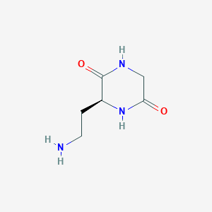 molecular formula C6H11N3O2 B14882524 (S)-3-(2-aminoethyl)piperazine-2,5-dione 