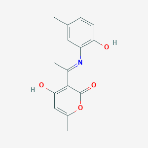 (3E)-3-{1-[(2-hydroxy-5-methylphenyl)amino]ethylidene}-6-methyl-2H-pyran-2,4(3H)-dione