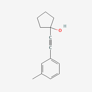 molecular formula C14H16O B14882558 1-m-Tolylethynyl-cyclopentanol 