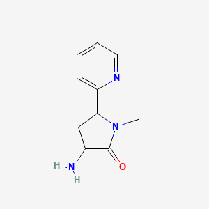 molecular formula C10H13N3O B14882589 3-Amino-1-methyl-5-(pyridin-2-yl)pyrrolidin-2-one 