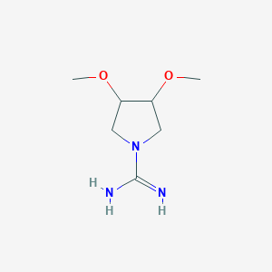 molecular formula C7H15N3O2 B1488259 3,4-Dimethoxypyrrolidine-1-carboximidamide CAS No. 1694790-25-4