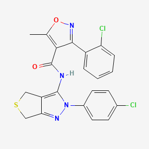 3-(2-chlorophenyl)-N-(2-(4-chlorophenyl)-4,6-dihydro-2H-thieno[3,4-c]pyrazol-3-yl)-5-methylisoxazole-4-carboxamide