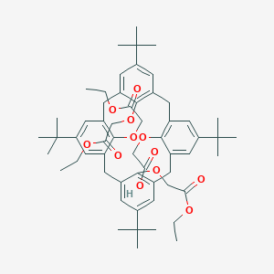 B148826 2-[[5,11,17,23-Tetratert-butyl-26,27,28-tris(2-ethoxy-2-oxoethoxy)-25-pentacyclo[19.3.1.13,7.19,13.115,19]octacosa-1(24),3(28),4,6,9,11,13(27),15,17,19(26),21(25),22-dodecaenyl]oxy]acetic acid CAS No. 136734-88-8