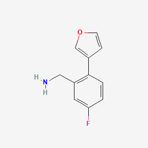 molecular formula C11H10FNO B14882603 (5-Fluoro-2-(furan-3-yl)phenyl)methanamine 