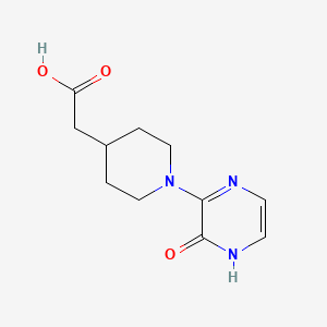 molecular formula C11H15N3O3 B1488266 2-(1-(3-Oxo-3,4-dihydropyrazin-2-yl)piperidin-4-yl)acetic acid CAS No. 1773365-69-7