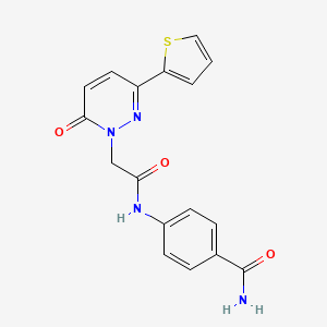 4-(2-(6-oxo-3-(thiophen-2-yl)pyridazin-1(6H)-yl)acetamido)benzamide