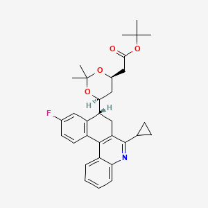 molecular formula C32H36FNO4 B14882723 tert-Butyl 2-((4R,6S)-6-((R)-6-cyclopropyl-10-fluoro-7,8-dihydrobenzo[k]phenanthridin-8-yl)-2,2-dimethyl-1,3-dioxan-4-yl)acetate 