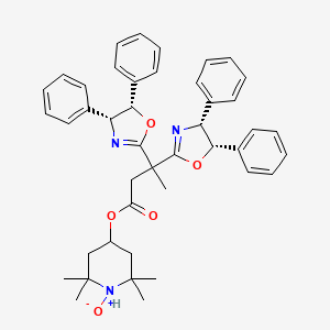 molecular formula C43H47N3O5 B14882737 4-((3,3-Bis((4R,5S)-4,5-diphenyl-4,5-dihydrooxazol-2-yl)butanoyl)oxy)-2,2,6,6-tetramethylpiperidine 1-oxide 