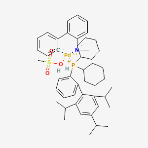 Dicyclohexyl-[2-[2,4,6-tri(propan-2-yl)phenyl]phenyl]phosphanium;methanesulfonic acid;methyl-(2-phenylphenyl)azanide;palladium(2+)