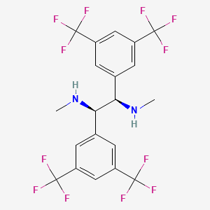 molecular formula C20H16F12N2 B14882768 (1R,2R)-1,2-Bis(3,5-bis(trifluoromethyl)phenyl)-N1,N2-dimethylethane-1,2-diamine 