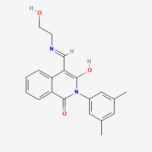 (4E)-2-(3,5-dimethylphenyl)-4-{[(2-hydroxyethyl)amino]methylidene}isoquinoline-1,3(2H,4H)-dione