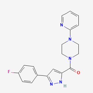 (5-(4-fluorophenyl)-1H-pyrazol-3-yl)(4-(pyridin-2-yl)piperazin-1-yl)methanone