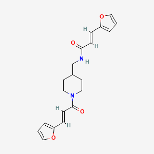 (E)-3-(furan-2-yl)-N-((1-((E)-3-(furan-2-yl)acryloyl)piperidin-4-yl)methyl)acrylamide