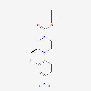 molecular formula C16H24FN3O2 B1488293 (S)-tert-butyl 4-(4-amino-2-fluorophenyl)-3-methylpiperazine-1-carboxylate CAS No. 1679381-26-0