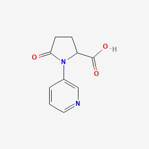 molecular formula C10H10N2O3 B14882946 5-Oxo-1-(pyridin-3-yl)pyrrolidine-2-carboxylic acid 