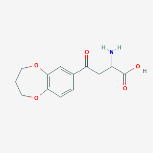 molecular formula C13H15NO5 B14882952 2-amino-4-(3,4-dihydro-2H-benzo[b][1,4]dioxepin-7-yl)-4-oxobutanoic acid 