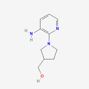 molecular formula C10H15N3O B1488296 [1-(3-Aminopyridin-2-yl)pyrrolidin-3-yl]methanol CAS No. 1566880-66-7