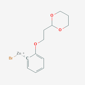 molecular formula C12H15BrO3Zn B14882964 2-[2-(1,3-Dioxan-2-yl)ethoxy]phenylZinc bromide 