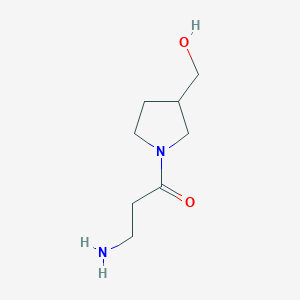 molecular formula C8H16N2O2 B1488297 3-氨基-1-[3-(羟甲基)吡咯烷-1-基]丙酮 CAS No. 1565348-50-6