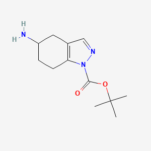 molecular formula C12H19N3O2 B14883032 tert-Butyl 5-amino-4,5,6,7-tetrahydro-1H-indazole-1-carboxylate 