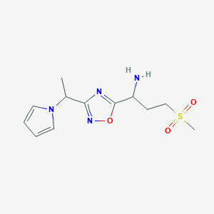 1-(3-(1-(1H-pyrrol-1-yl)ethyl)-1,2,4-oxadiazol-5-yl)-3-(methylsulfonyl)propan-1-amine