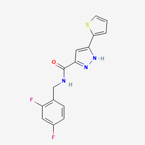 N-(2,4-difluorobenzyl)-5-(thiophen-2-yl)-1H-pyrazole-3-carboxamide