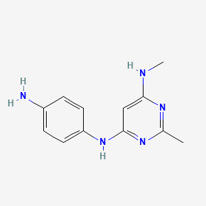 molecular formula C12H15N5 B14883084 N4-(4-aminophenyl)-N6,2-dimethylpyrimidine-4,6-diamine 