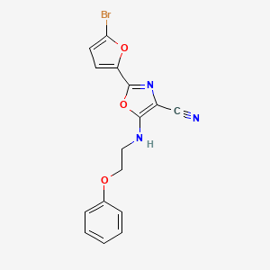 2-(5-Bromofuran-2-yl)-5-((2-phenoxyethyl)amino)oxazole-4-carbonitrile