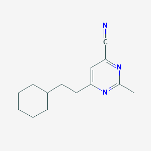 molecular formula C14H19N3 B14883111 6-(2-Cyclohexylethyl)-2-methylpyrimidine-4-carbonitrile 