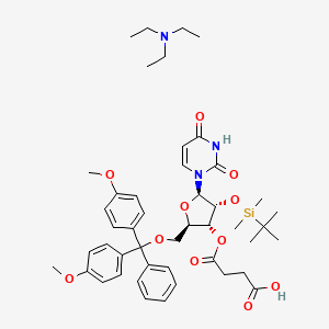 molecular formula C46H63N3O11Si B14883117 5'-O-(4,4'-Dimethoxytrityl)-2'-O-(t-butyldimethylsilyl)-uridine-3'-O-succinate, triethylamine salt 