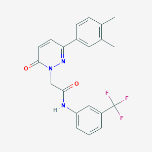 molecular formula C21H18F3N3O2 B14883138 2-(3-(3,4-dimethylphenyl)-6-oxopyridazin-1(6H)-yl)-N-(3-(trifluoromethyl)phenyl)acetamide 