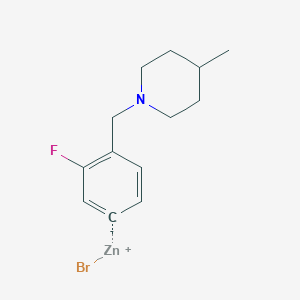 3-Fluoro-4-[(4-methyl-1-piperidino)methyl]phenylZinc bromide