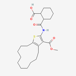 2-{[3-(Methoxycarbonyl)-4,5,6,7,8,9,10,11,12,13-decahydrocyclododeca[b]thiophen-2-yl]carbamoyl}cyclohexanecarboxylic acid