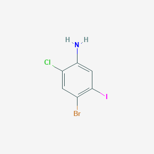 molecular formula C6H4BrClIN B14883221 4-Bromo-2-chloro-5-iodoaniline 