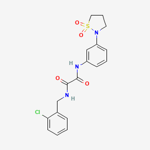 molecular formula C18H18ClN3O4S B14883299 N1-(2-chlorobenzyl)-N2-(3-(1,1-dioxidoisothiazolidin-2-yl)phenyl)oxalamide 