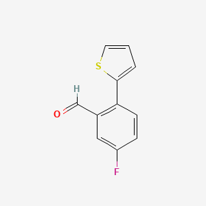 molecular formula C11H7FOS B14883300 5-Fluoro-2-(thiophen-2-yl)benzaldehyde 