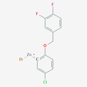 molecular formula C13H8BrClF2OZn B14883307 3-Chloro-6-(3',4'-difluorobenZyloxy)phenylZinc bromide 