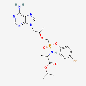 molecular formula C21H28BrN6O5P B14883331 Isopropyl (((((R)-1-(6-amino-9H-purin-9-yl)propan-2-yl)oxy)methyl)(4-bromophenoxy)phosphoryl)-L-alaninate 