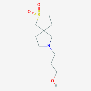 molecular formula C10H19NO3S B14883349 7-(3-Hydroxypropyl)-2-thia-7-azaspiro[4.4]nonane 2,2-dioxide 