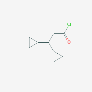 molecular formula C9H13ClO B14883359 3,3-Dicyclopropylpropanoyl chloride 