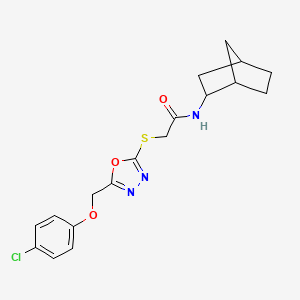 molecular formula C18H20ClN3O3S B14883380 N-Bicyclo[2.2.1]hept-2-yl-2-[5-(4-chloro-phenoxymethyl)-[1,3,4]oxadiazol-2-ylsulfanyl]-acetamide 