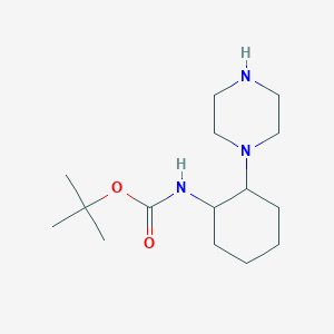 molecular formula C15H29N3O2 B14883400 Tert-butyl (2-(piperazin-1-yl)cyclohexyl)carbamate 