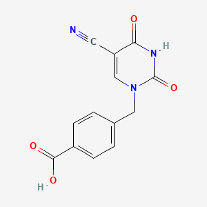 molecular formula C13H9N3O4 B14883408 4-((5-cyano-2,4-dioxo-3,4-dihydropyrimidin-1(2H)-yl)methyl)benzoic acid 