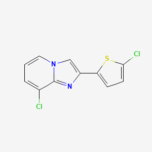 molecular formula C11H6Cl2N2S B14883430 8-Chloro-2-(5-chlorothiophen-2-yl)imidazo[1,2-a]pyridine 