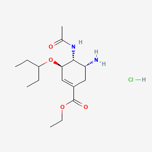 molecular formula C16H29ClN2O4 B14883463 (3R,4R,5R)-Ethyl 4-acetamido-5-amino-3-(pentan-3-yloxy)cyclohex-1-enecarboxylate Hydrochloride (Oseltamivir Impurity pound(c) 