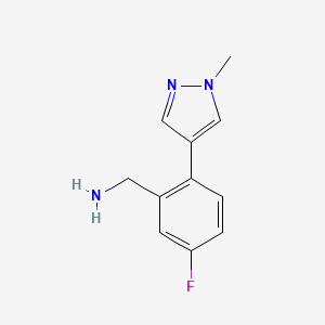 (5-fluoro-2-(1-methyl-1H-pyrazol-4-yl)phenyl)methanamine