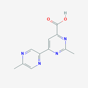 molecular formula C11H10N4O2 B14883490 2-Methyl-6-(5-methylpyrazin-2-yl)pyrimidine-4-carboxylic acid 